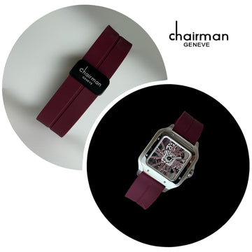 Chairman Geneve Mechanical Dial Maroon Strap Gents Watch