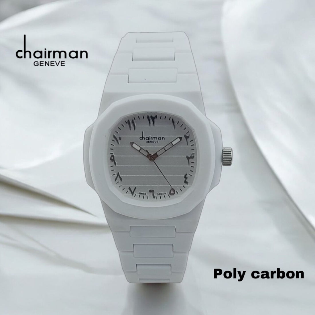 Chairman Geneve Poly Carbon Arabic Baby Grey Gents Watch