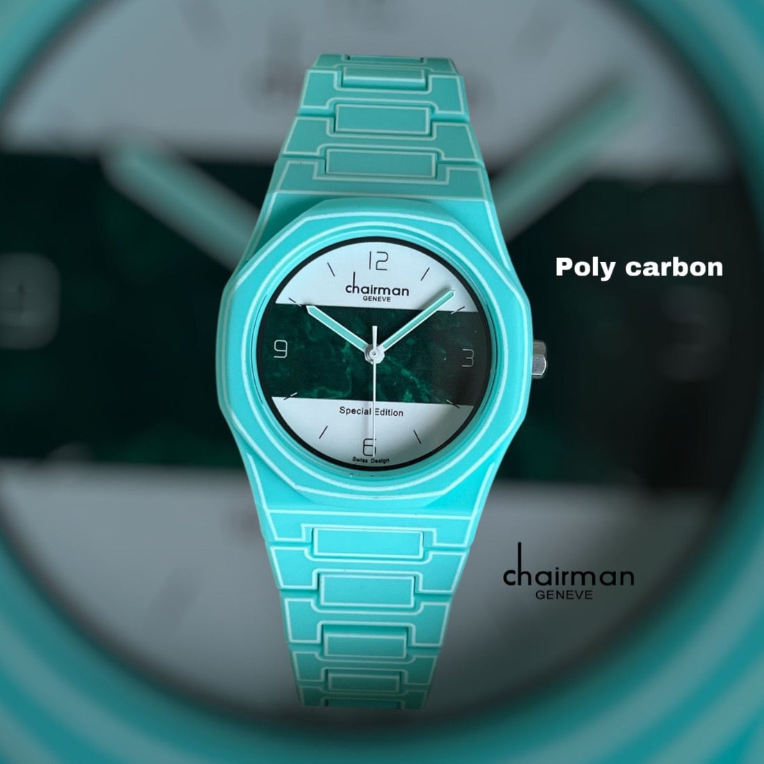 Chairman Geneve Special Edition Multi Color Dial Sky Blue Poly Carbon Watch