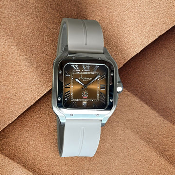 Chairman Geneve UAE Emblem Roman Brown Dial White Strap Gents Watch
