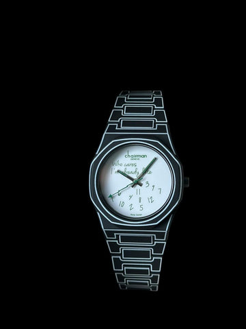 Chairman Geneve White Dial Black And White Strap Gents Watch