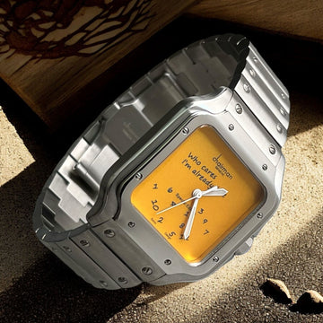 Chairman Geneve Yellow Dial Silver Chain Gents Watch