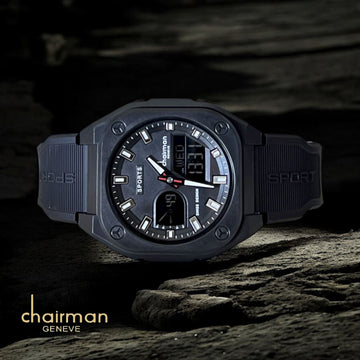 Sports Chairman Geneve Black Gents Watch