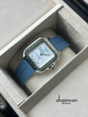 Swiss Design Chairman Geneve White Dial Blue Strap Gents Watch