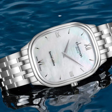 Chairman Geneve Roman White Dial Silver Chain Gents Watch