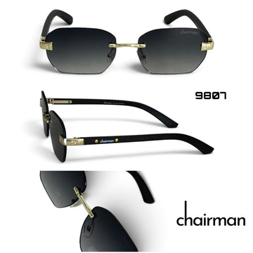 Chairman Black And Gold Frame Black Luxury Sunglass