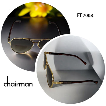 Chairman FT7008 Black And Gold Frame Unisex Sunglass