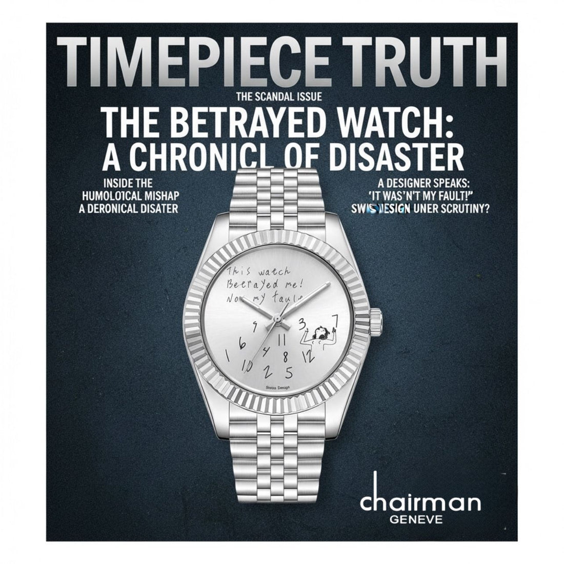 Chairman Geneve Baby Grey Dial Silver Chain Gents Watch