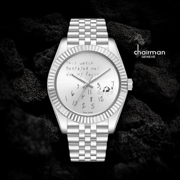 Chairman Geneve Baby Grey Dial Silver Chain Gents Watch