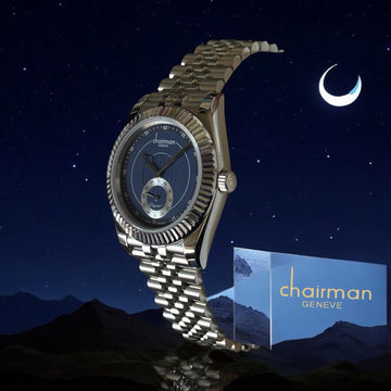 Chairman Geneve Blue Dial Silver Chain Gents Watch