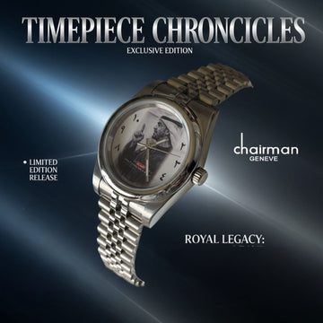 Chairman Geneve Exclusive Edition UAE Sheikh Arabic Beige Dial Silver Chain Gents Watch