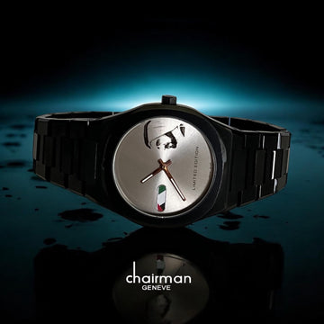 Chairman Geneve Limited Edition UAE Sheikh Flag Grey Dial Black Chain Gents Watch