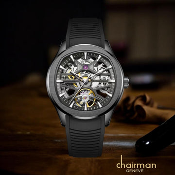 Chairman Geneve Mechanical Dial Black Gents Watch