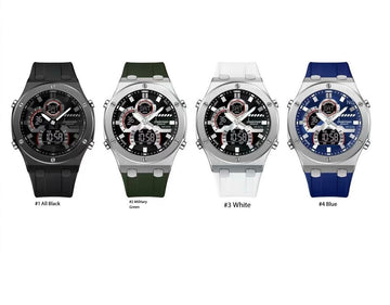 Chairman Geneve Mechanical Dial Black Green White Blue Sports Watch