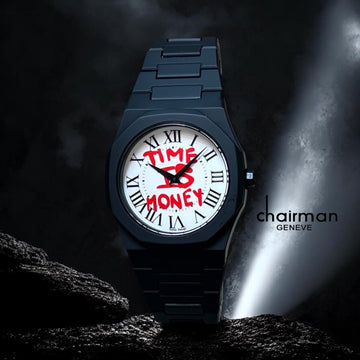 Chairman Geneve Roman White Dial Black Gents Watch