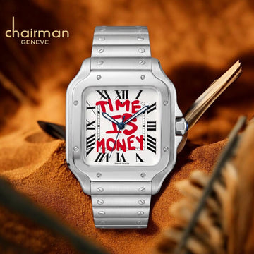 Chairman Geneve Roman White Dial Silver Chain Gents Watch