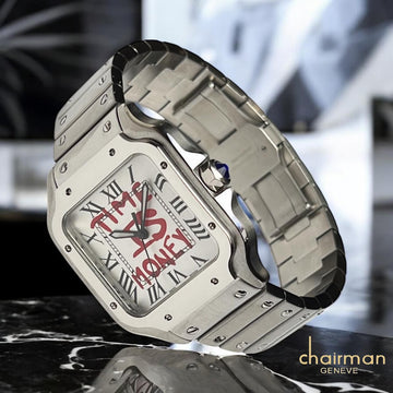 Chairman Geneve Roman White Dial Silver Chain Gents Watch