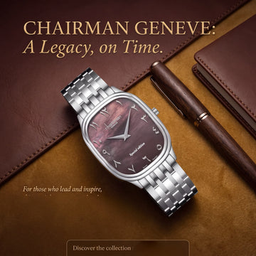 Chairman Geneve Special Edition Arabic Brown Dial Silver Chain Gents Watch