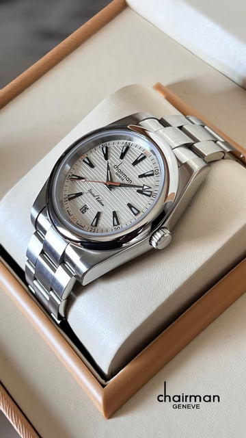 Chairman Geneve Special Edition Dated Beige Dial Silver Chain Gents Watch