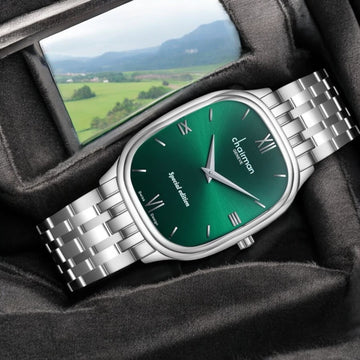 Chairman Geneve Roman Green Dial Silver Chain Gents Watch
