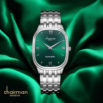 Chairman Geneve Special Edition Roman Green Dial Silver Chain Gents Watch
