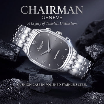Chairman Geneve Special Edition Roman Grey Dial Silver Chain Gents Watch