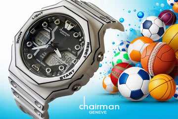 Chairman Geneve Sports Black Dial White Gents Watch