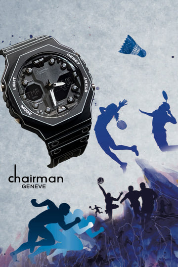 Chairman Geneve Sports Black Gents Watch