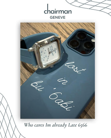 Chairman Geneve White Dial Blue Strap Gents Watch