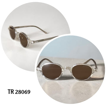 Chairman Luxury TR28069 White Frame Brown Sunglass
