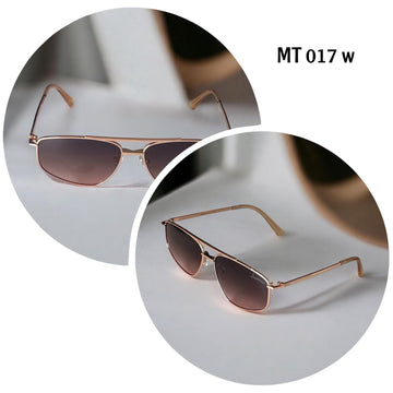Chairman MT017W Golden Frame Brown Sunglass