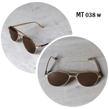 Chairman MT038W Golden Frame Brown Luxury Sunglass