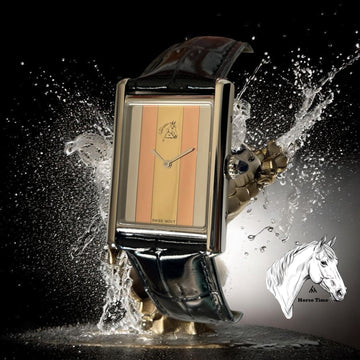 Horse Time Swiss MOVT Multi Color Dial Black Strap Gents Watch
