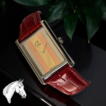 Horse Time Swiss MOVT Multi Color Dial Maroon Strap Gents Watch