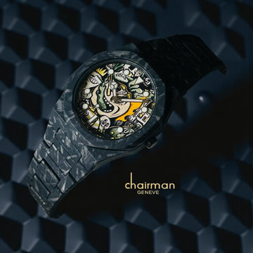Multi Color Dial Chairman Geneve Poly Carbon Black Gents Watch
