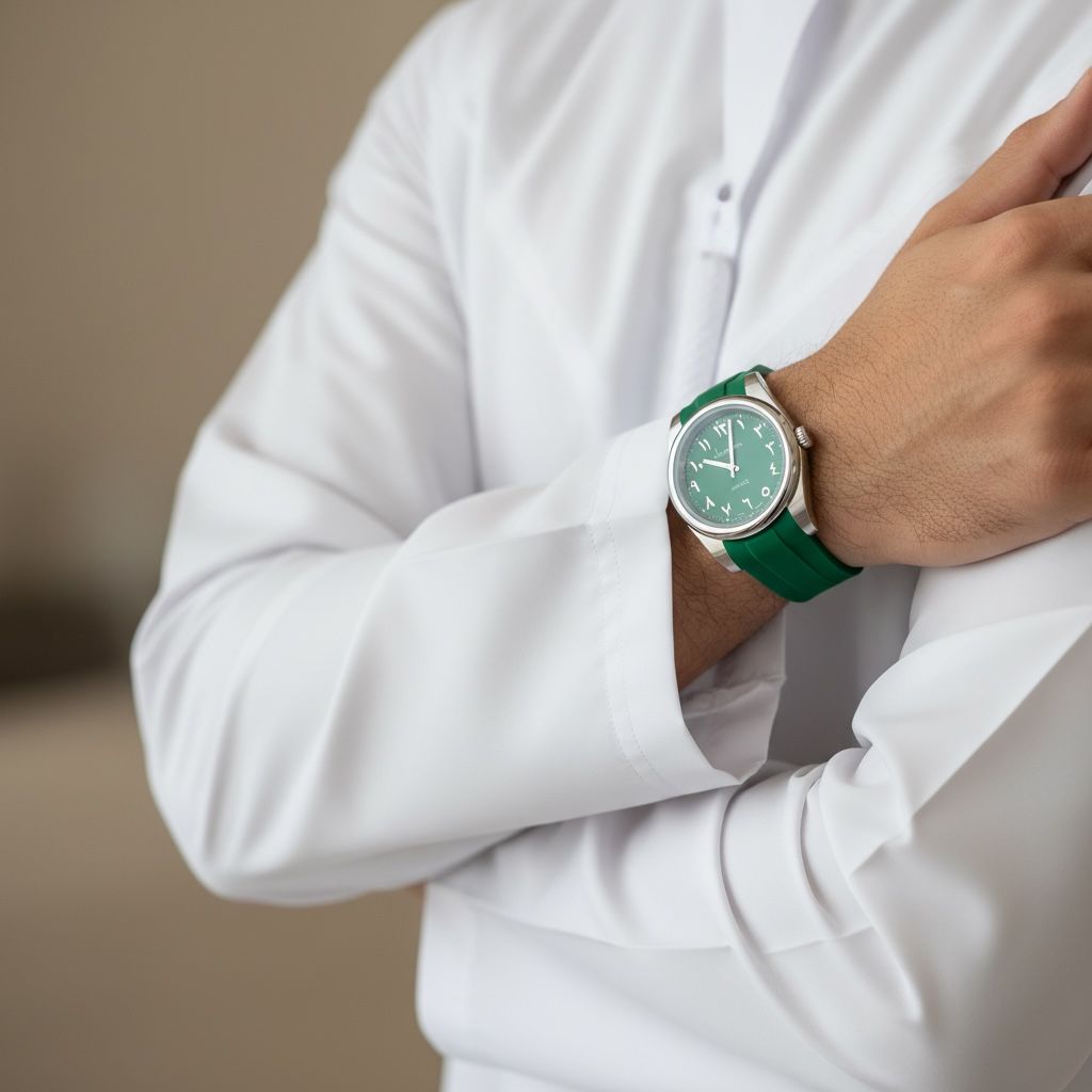 Quarts Chairman Geneve Arabic Green Gents Watch
