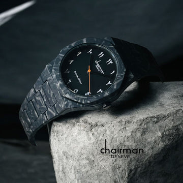 Special Edition Chairman Geneve Arabic Black Dial Black Poly Carbon Gents Watch