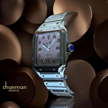 Special Edition Chairman Geneve Baby Pink Dial Silver Chain Gents Watch