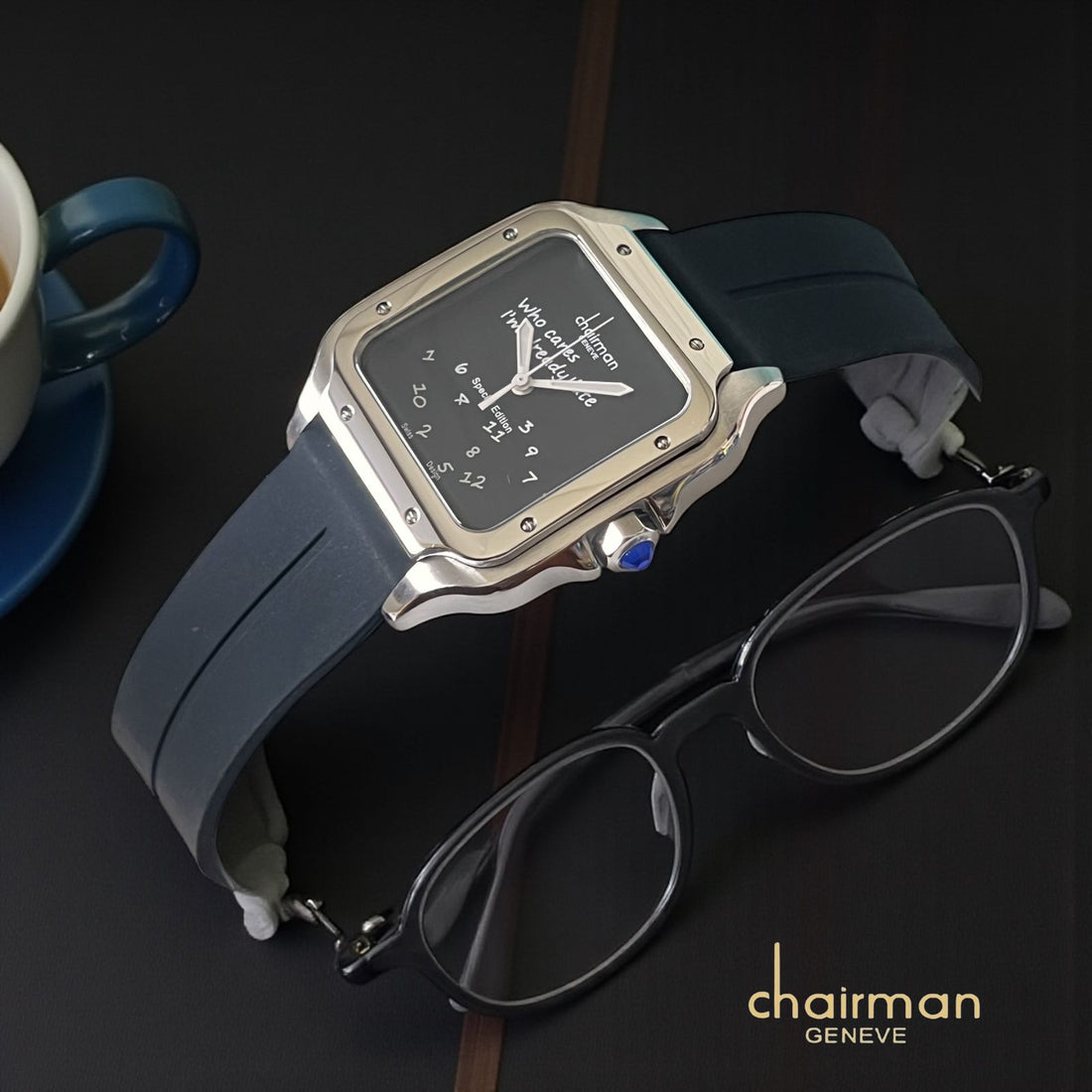 Special Edition Chairman Geneve Black Dial Black Strap Gents Watch