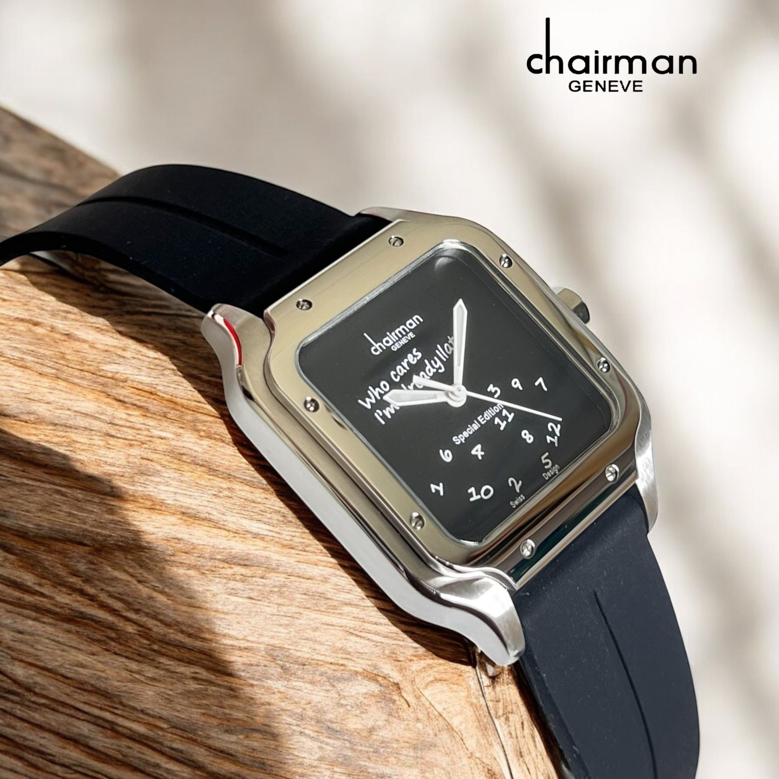 Special Edition Chairman Geneve Black Dial Black Strap Gents Watch