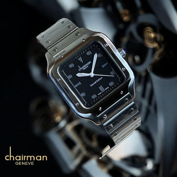 Special Edition Chairman Geneve Black Dial Silver Chain Gents Watch