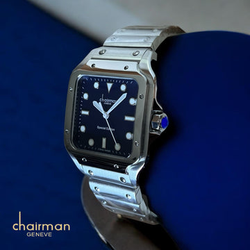 Special Edition Chairman Geneve Blue Dial Silver Chain Gents Watch
