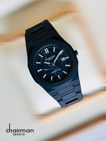 Special Edition Chairman Geneve Dated Black Poly Carbon Gents Watch