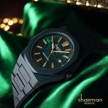 Special Edition Chairman Geneve Dated Green Dial Black Poly Carbon Gents Watch
