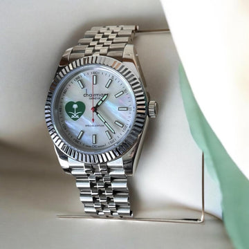 Special Edition Chairman Geneve SAUDI Emblem White Dial Silver Chain Gents Watch