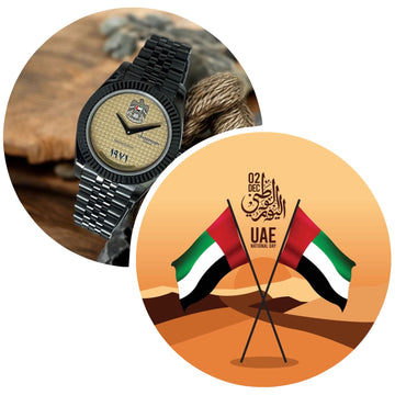 Special Edition Chairman Geneve UAE Emblem Beige Dial Black Chain Gents Watch