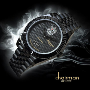 Special Edition Chairman Geneve UAE Emblem Black Gents Watch