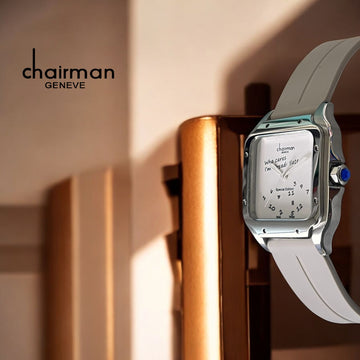 Special Edition Chairman Geneve White Dial Baby Grey Strap Gents Watch