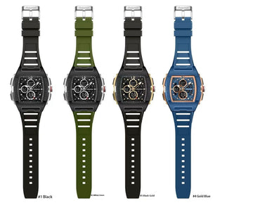 Sports Chairman Geneve Mechanical Dial Black Green Blue Watch