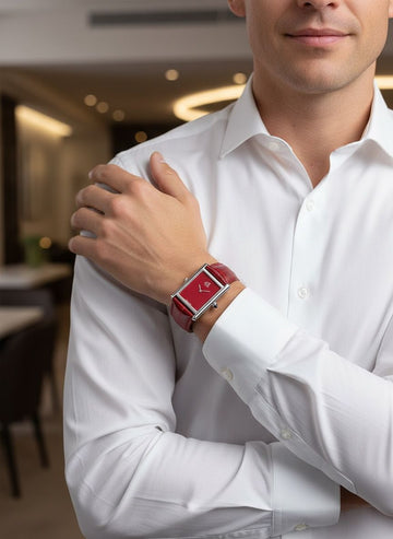 Swiss MOVT Horse Time Red Dial Red Strap Gents Watch